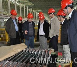 調研組在再生金屬公司熔煉分廠實地調研，范翔副總認真講解生產過程