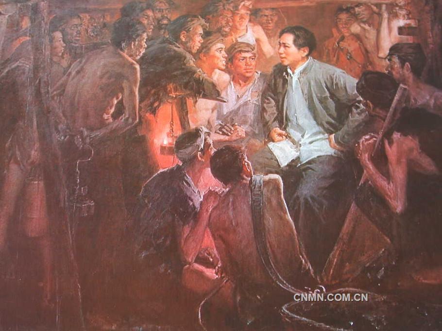 1922年4月，毛澤東親臨水口山，下窿道體察礦工疾苦